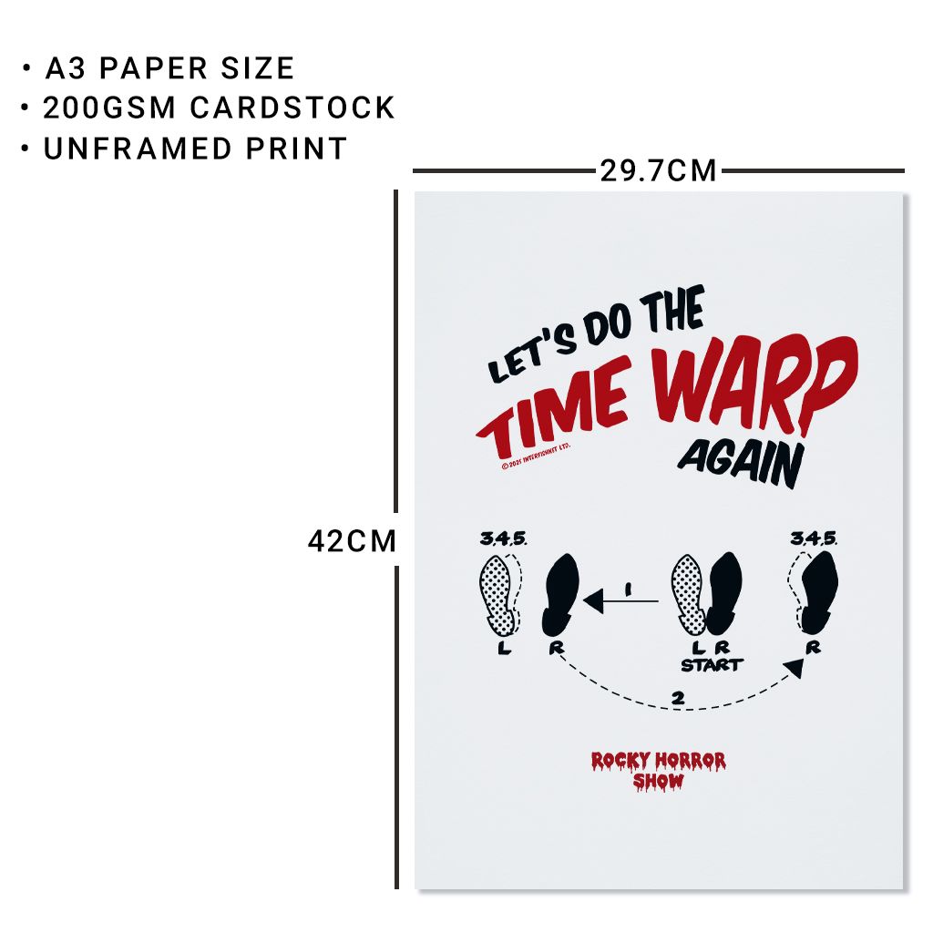 Rocky Horror Show Time Warp Dance Steps A3 Print-Rocky Horror Merch Store