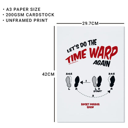 Rocky Horror Show Time Warp Dance Steps A3 Print-Rocky Horror Merch Store