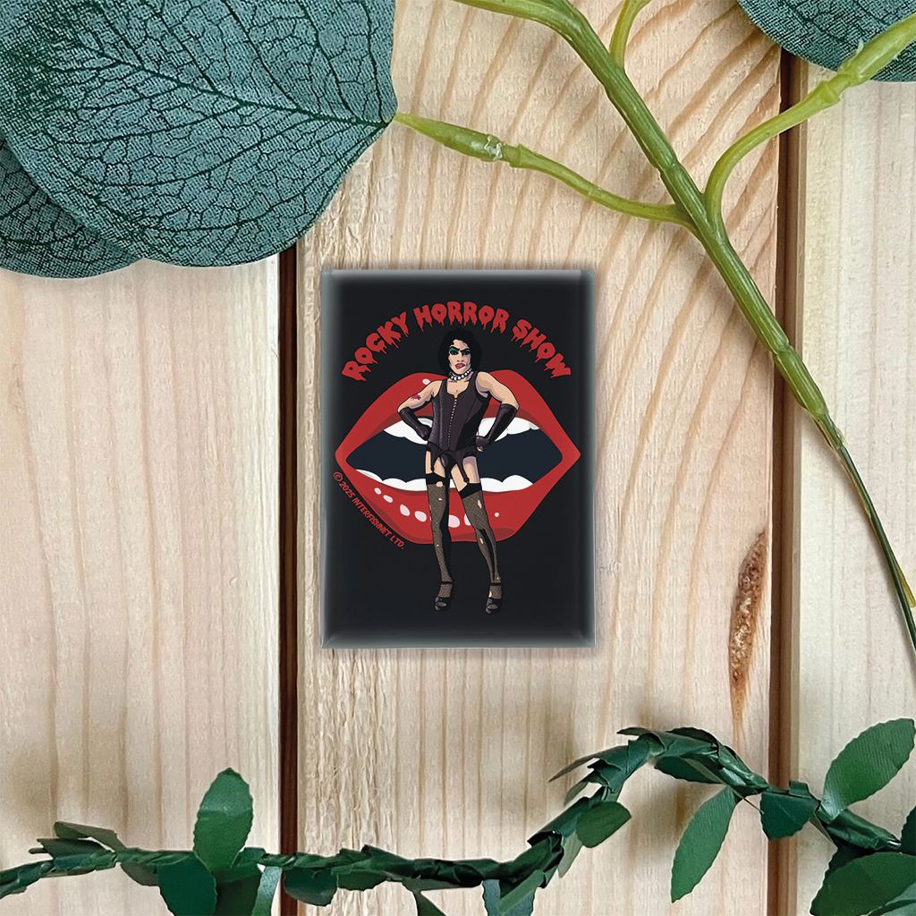 Rocky Horror Show Dr Frank N Furter Lips Logo Glass Fridge Magnet-Rocky Horror Merch Store