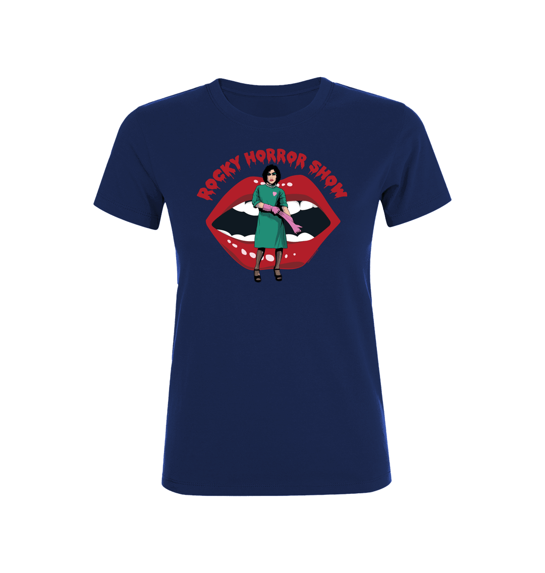 Rocky Horror Show Dr Frank N Furter Gloves Mouth Logo Women's T-Shirt-Rocky Horror Merch Store