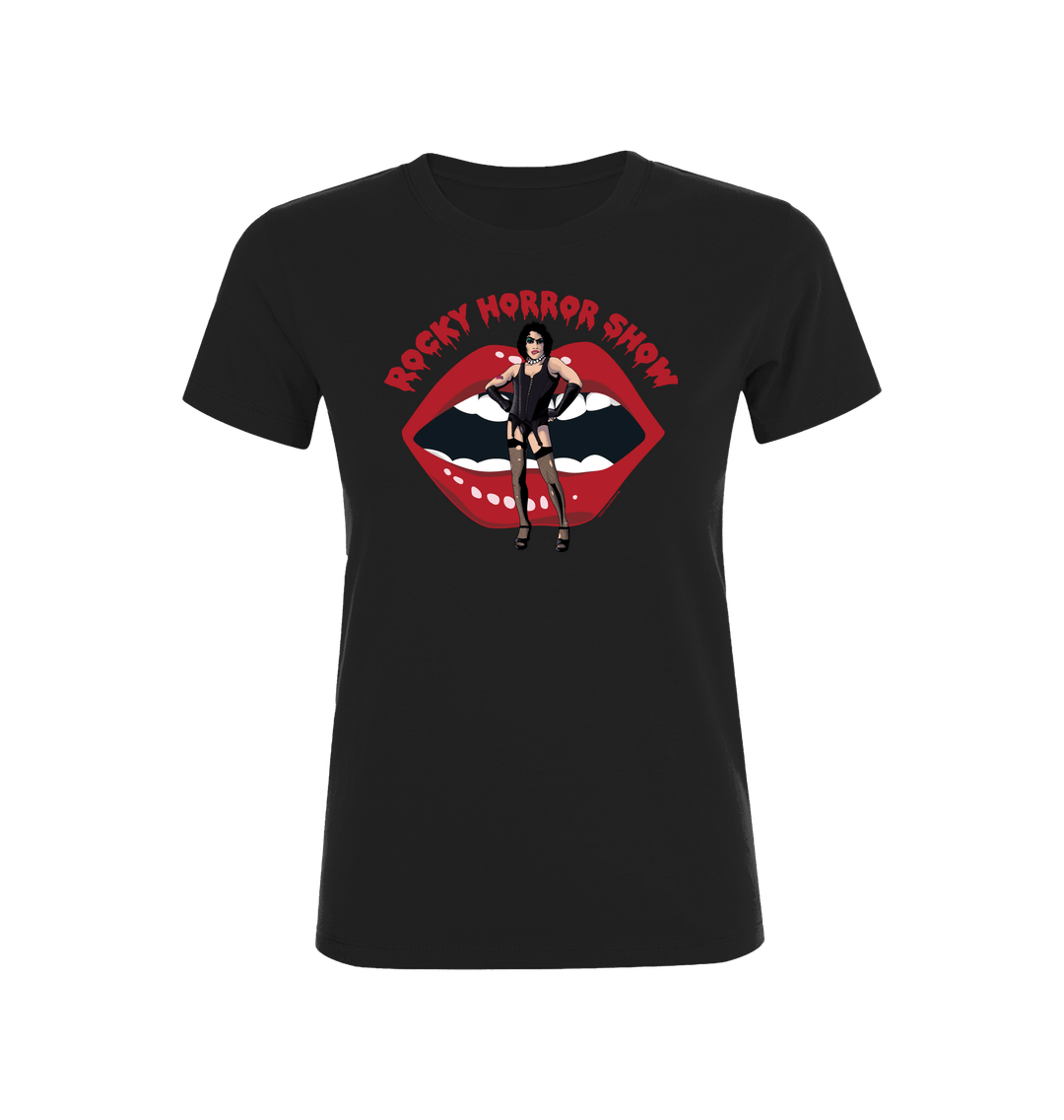 Rocky Horror Show Dr Frank N Furter Mouth Logo Women's T-Shirt-Rocky Horror Merch Store