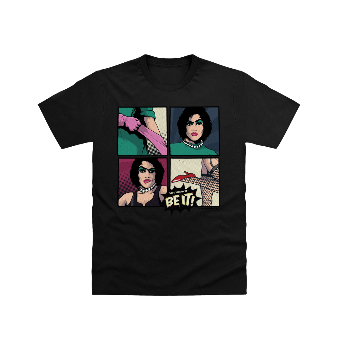 Rocky Horror Show Frank N Furter Don't Dream Be It Pop Art Adult T-Shirt-Rocky Horror Merch Store