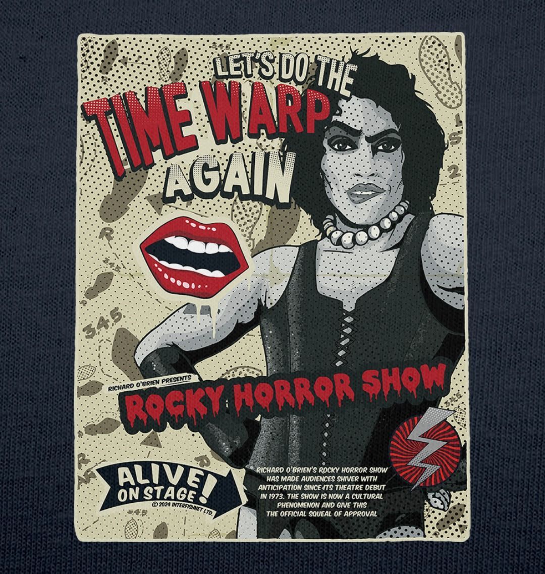 Rocky Horror Show Dr Frank N Furter Time Warp Alive On Stage Adult T-Shirt-Rocky Horror Merch Store