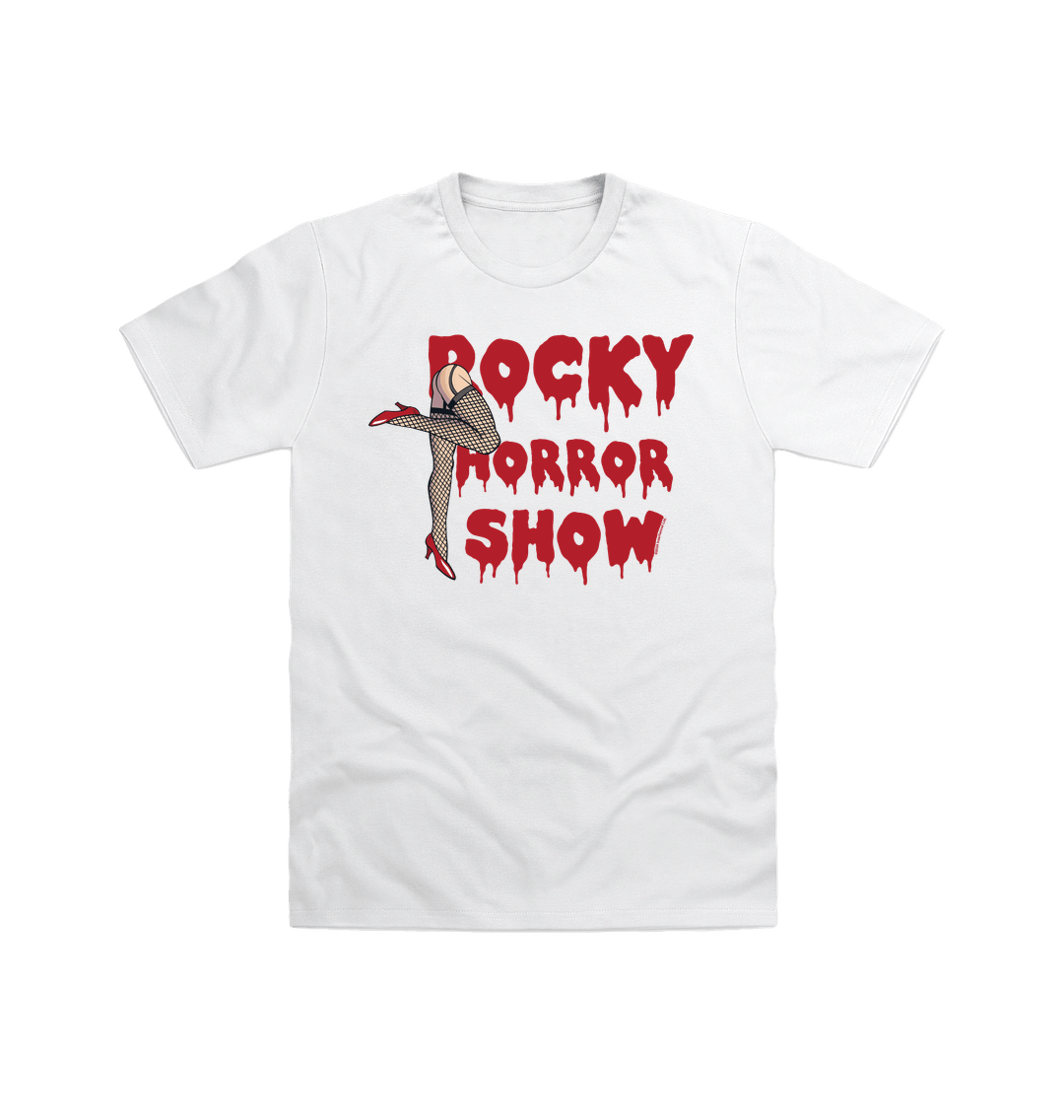 Rocky Horror Show Legs With Logo Block Adult T-Shirt-Rocky Horror Merch Store