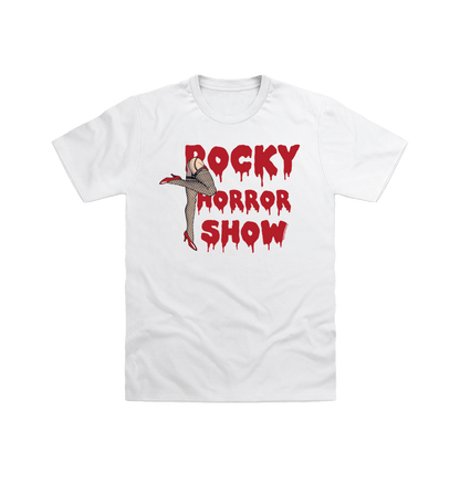 Rocky Horror Show Legs With Logo Block Adult T-Shirt-Rocky Horror Merch Store