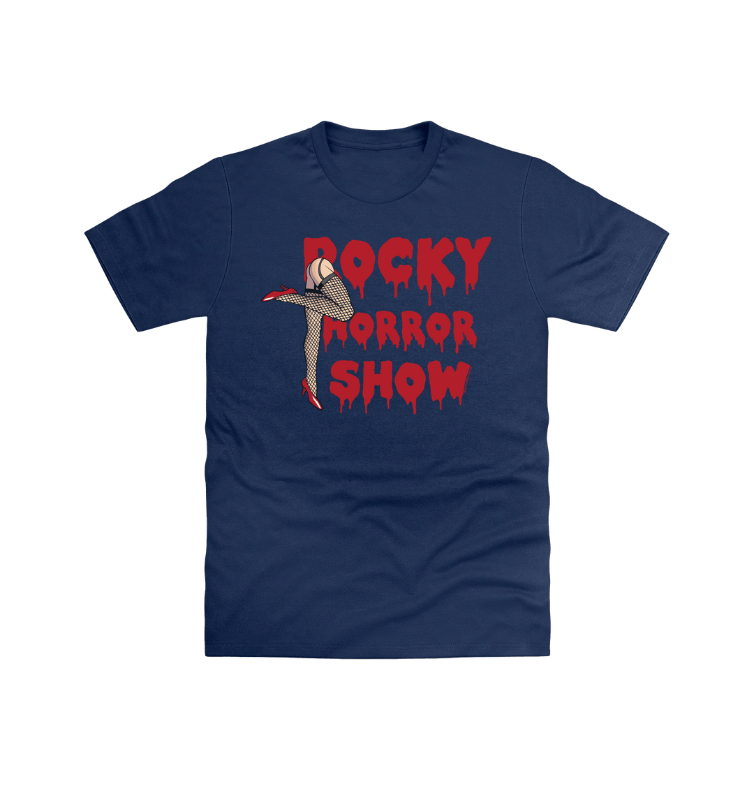 Rocky Horror Show Legs With Logo Block Adult T-Shirt-Rocky Horror Merch Store