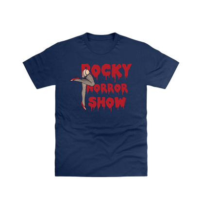 Rocky Horror Show Legs With Logo Block Adult T-Shirt-Rocky Horror Merch Store