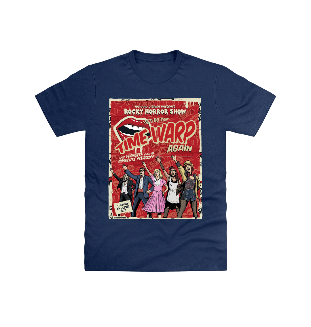 Rocky Horror Show Richard O'Brien Presents Time Warp Poster Adult T-Shirt-Rocky Horror Merch Store