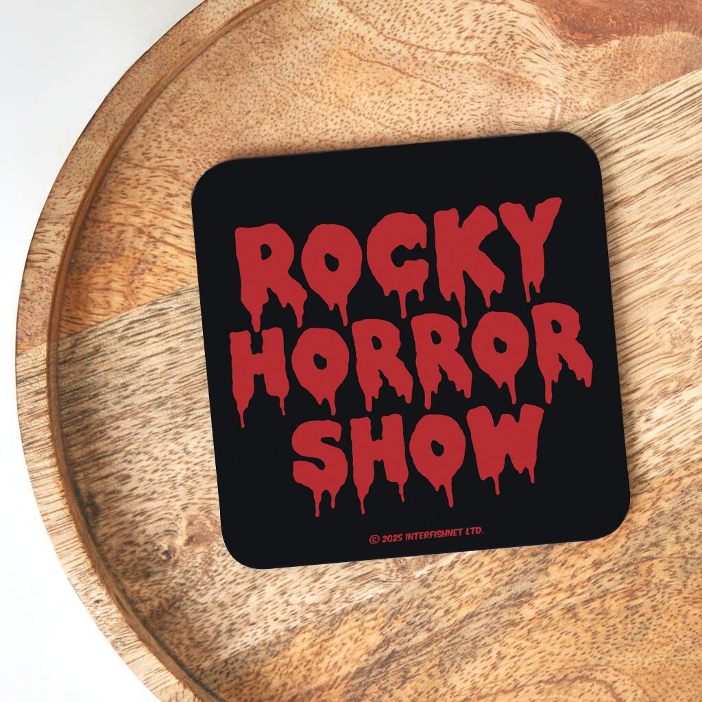 Rocky Horror Show Classic Text Logo Wooden Single Coaster-Rocky Horror Merch Store