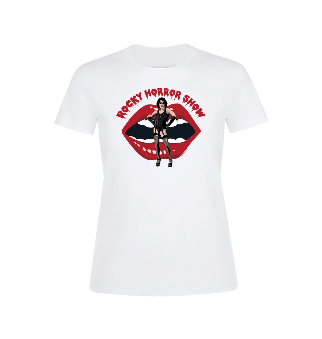 Rocky Horror Show Dr Frank N Furter Mouth Logo Women's T-Shirt-Rocky Horror Merch Store