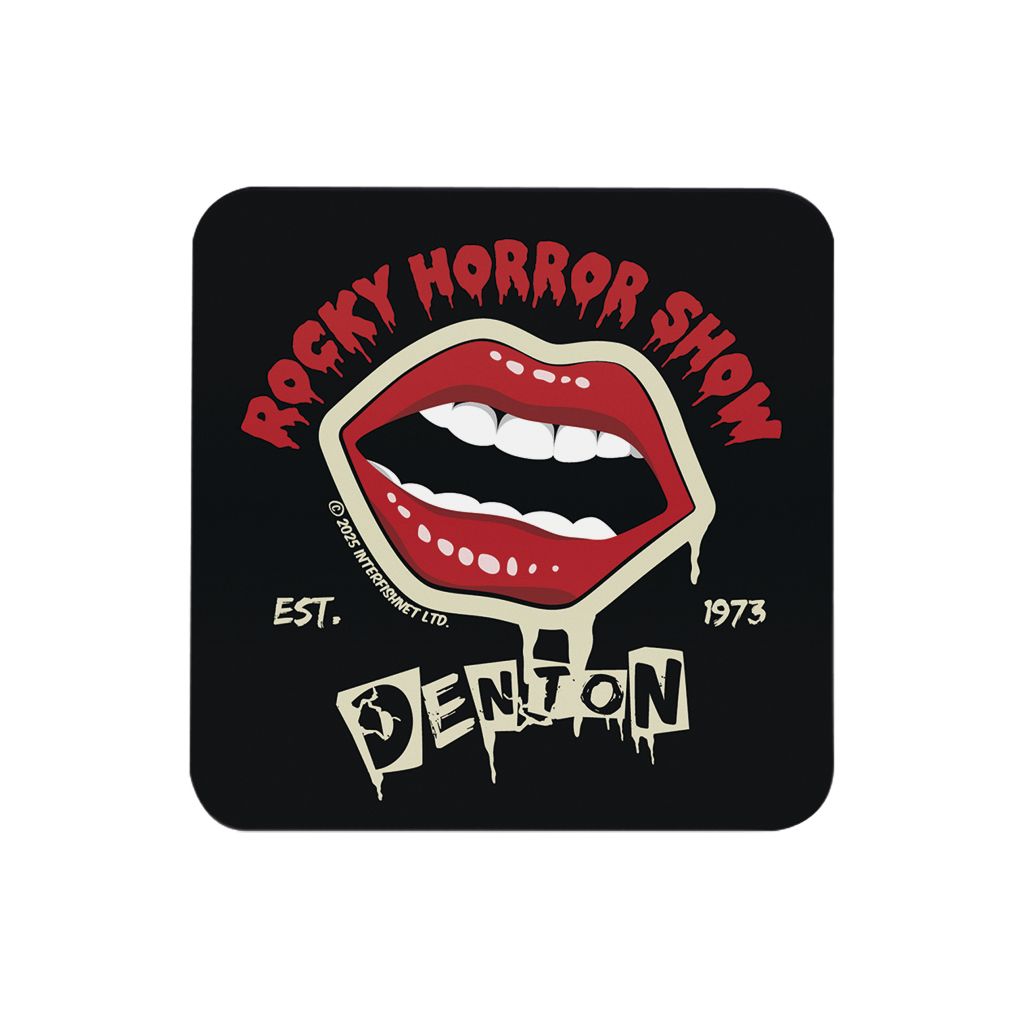 Rocky Horror Show Light Denton Est.1973 Wooden Single Coaster-Rocky Horror Merch Store