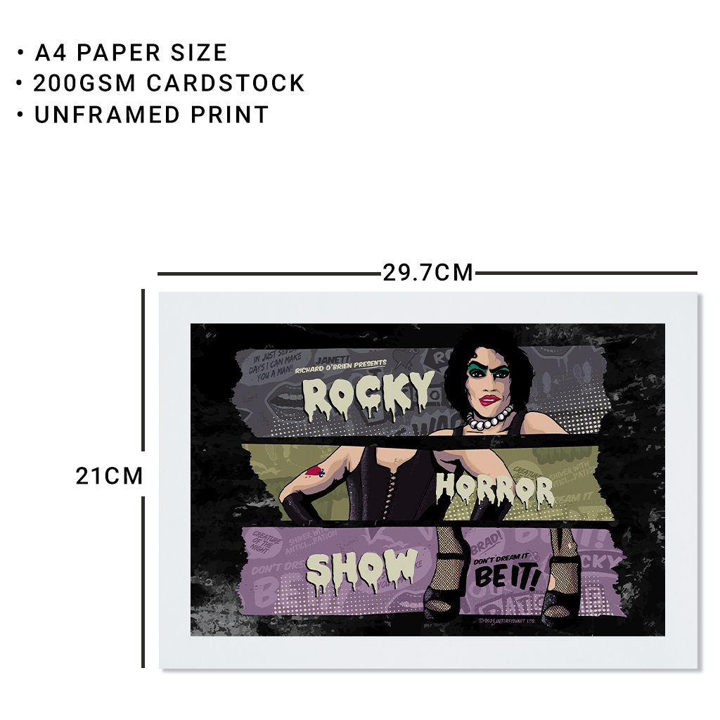 Rocky Horror Show Dr Frank N Furter Don't Dream It Be It A4 Print-Rocky Horror Merch Store