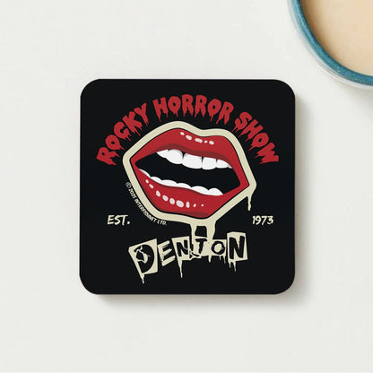 Rocky Horror Show Light Denton Est.1973 Wooden Single Coaster-Rocky Horror Merch Store