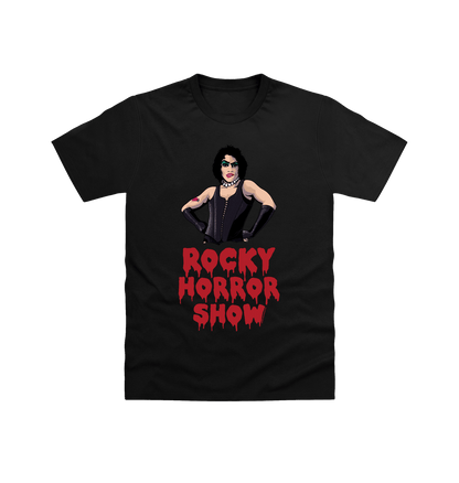 Rocky Horror Show Dr Frank N Furter Logo Pose Adult T-Shirt-Rocky Horror Merch Store