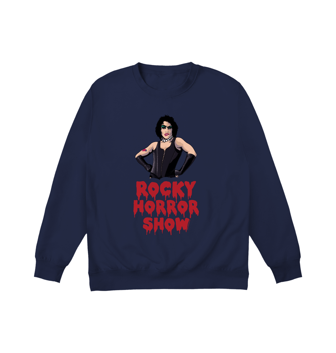 Rocky Horror Show Dr Frank N Furter Logo Pose Adult Sweatshirt-Rocky Horror Merch Store