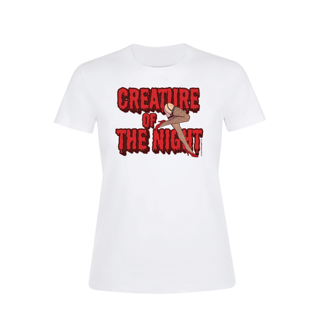 Rocky Horror Show Creature Of The Night Red Text Legs T-Shirt-Rocky Horror Merch Store