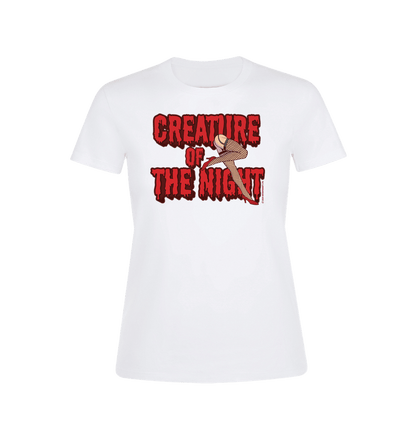 Rocky Horror Show Creature Of The Night Red Text Legs T-Shirt-Rocky Horror Merch Store