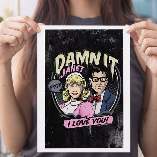 Rocky Horror Show Damn It Janet Brad & Janet I Love You! A4 Print-Rocky Horror Merch Store