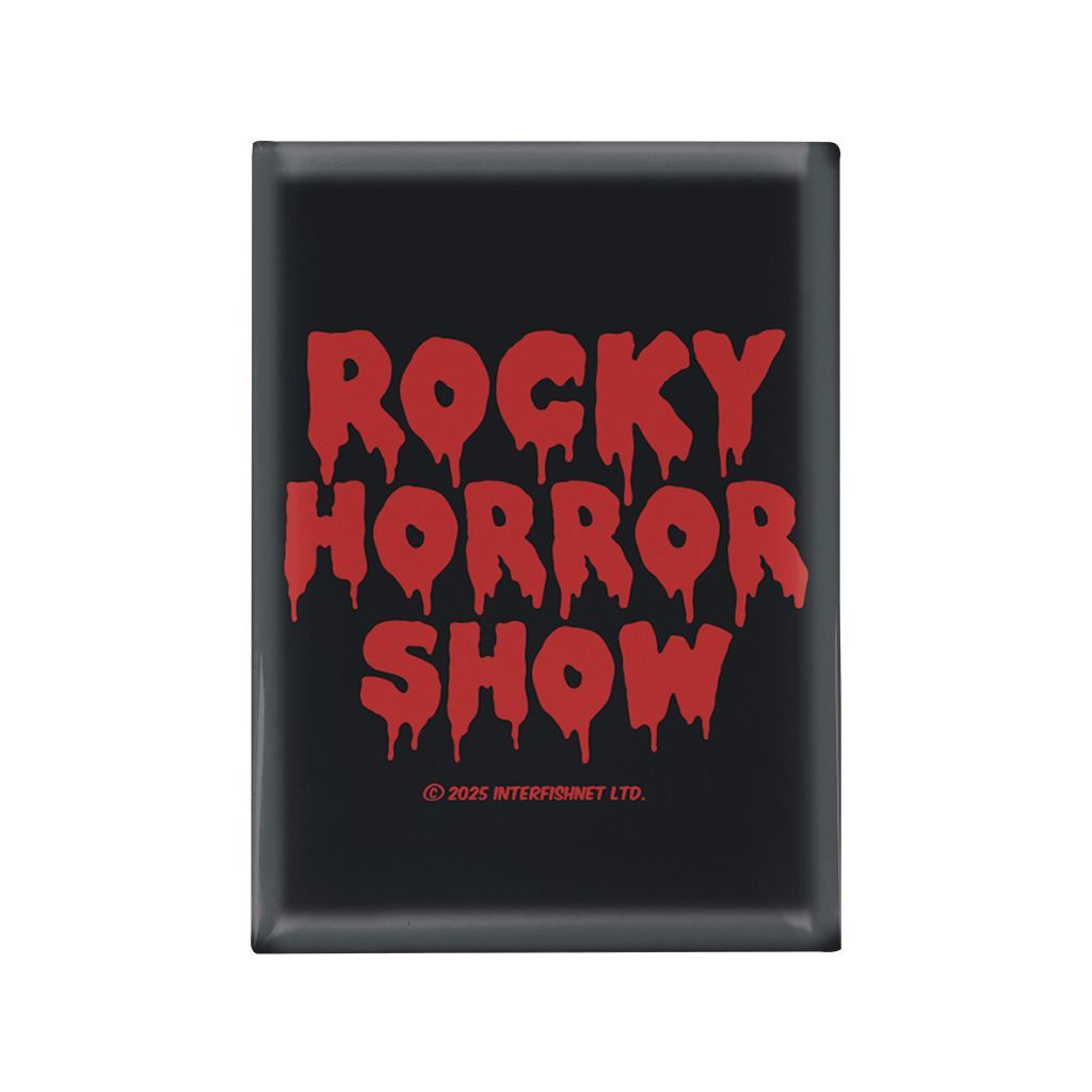 Rocky Horror Show Classic Blood Text Logo Glass Fridge Magnet-Rocky Horror Merch Store