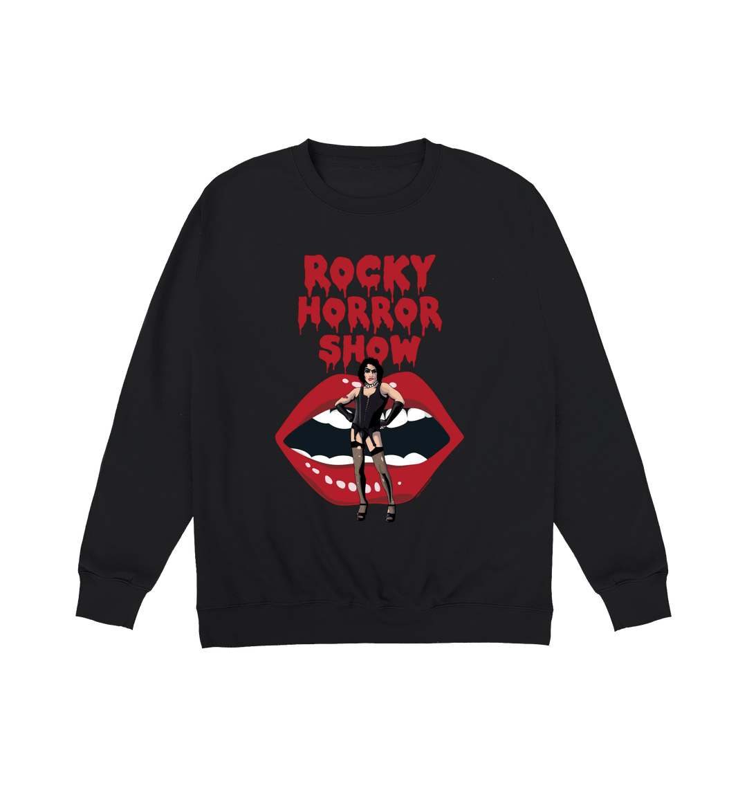 Rocky Horror Show Dr Frank N Furter With Lips Sweatshirt-Rocky Horror Merch Store