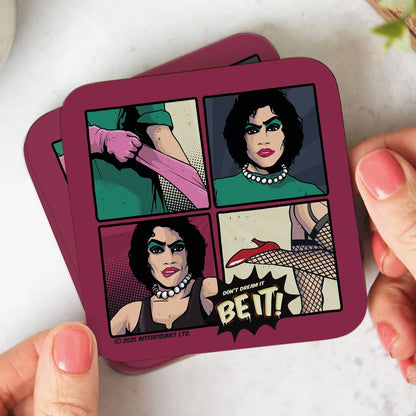 Rocky Horror Show Don't Dream Be It Pop Art Frank N Furter Wooden Single Coaster-Rocky Horror Merch Store