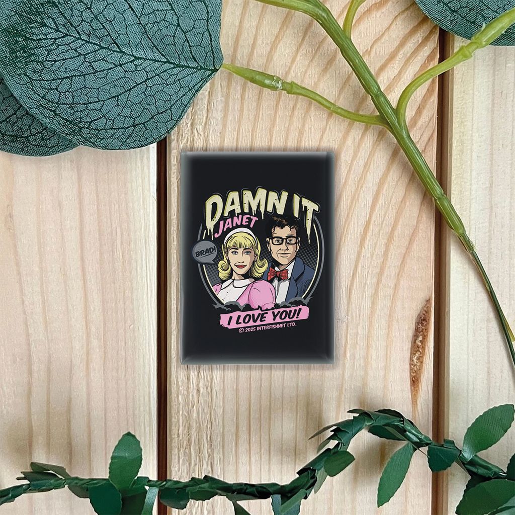 Rocky Horror Show I Love You Damn It Janet & Brad Glass Fridge Magnet-Rocky Horror Merch Store