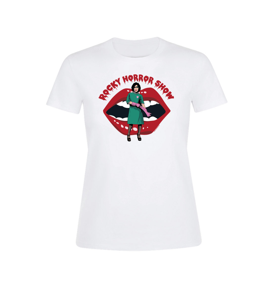 Rocky Horror Show Dr Frank N Furter Gloves Mouth Logo Women's T-Shirt-Rocky Horror Merch Store