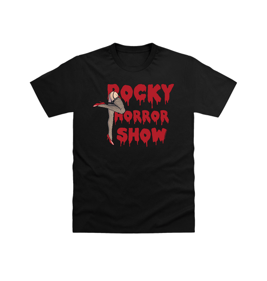 Rocky Horror Show Legs With Logo Block Adult T-Shirt-Rocky Horror Merch Store