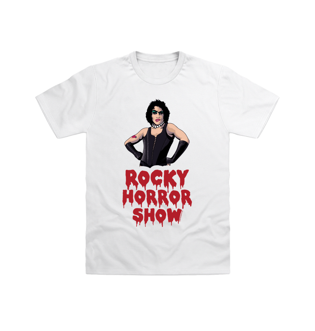 Rocky Horror Show Dr Frank N Furter Logo Pose Adult T-Shirt-Rocky Horror Merch Store