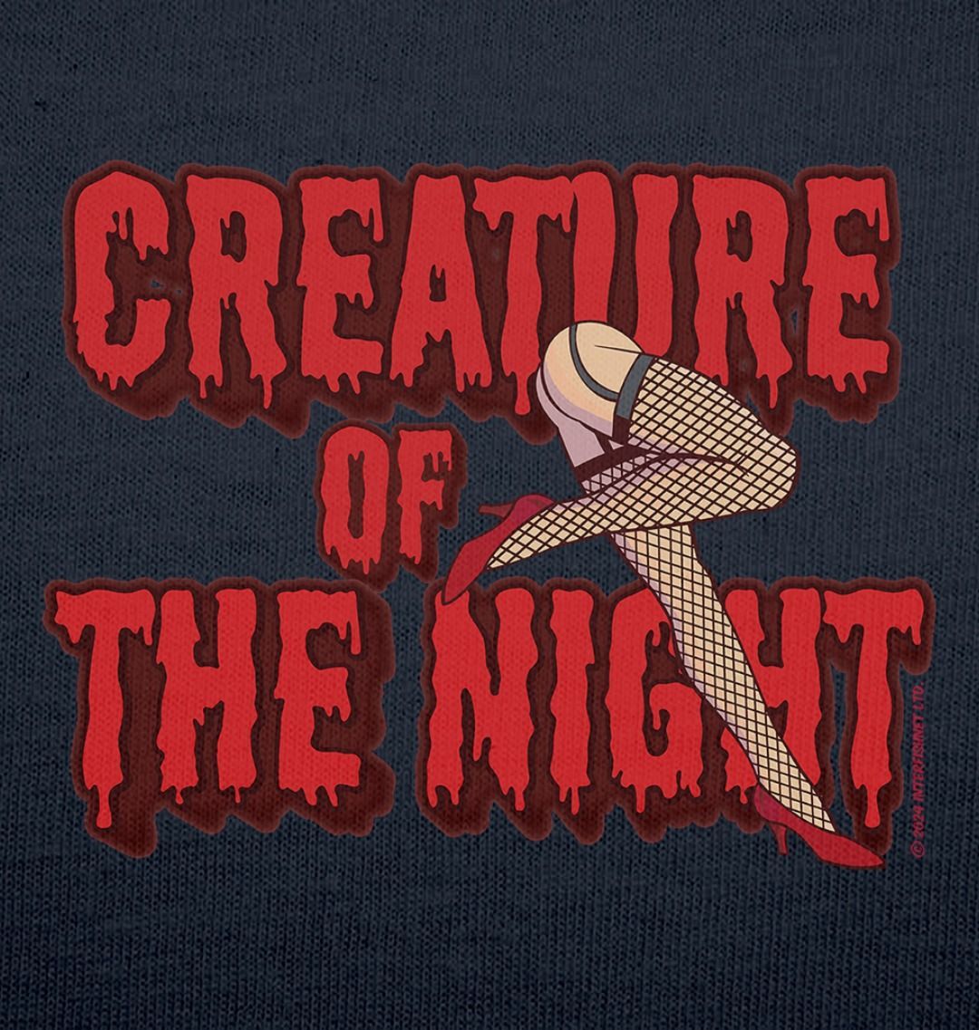 Rocky Horror Show Creature Of The Night Red Text Legs Adult T-Shirt-Rocky Horror Merch Store