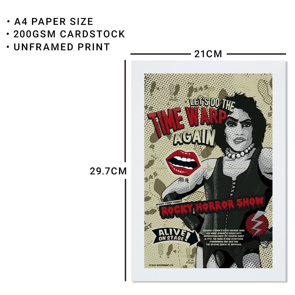 Rocky Horror Show Let's Do The Time Warp Again Dr Frank N Furter A4 Print-Rocky Horror Merch Store