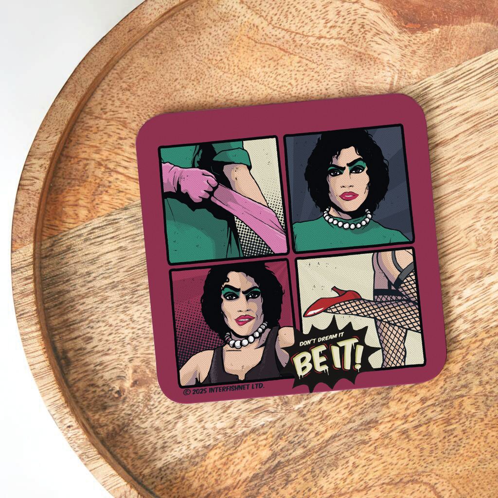 Rocky Horror Show Don't Dream Be It Pop Art Frank N Furter Wooden Single Coaster-Rocky Horror Merch Store