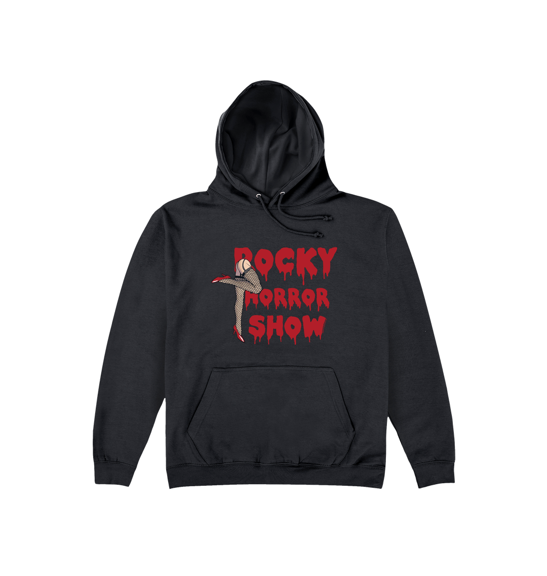 Rocky Horror Show Legs With Logo Block Adult Hooded Sweatshirt-Rocky Horror Merch Store