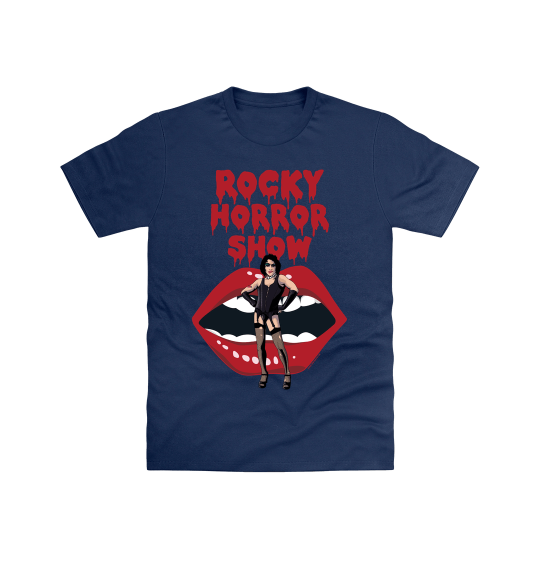 Rocky Horror Show Dr Frank N Furter With Lips Adult T-Shirt-Rocky Horror Merch Store