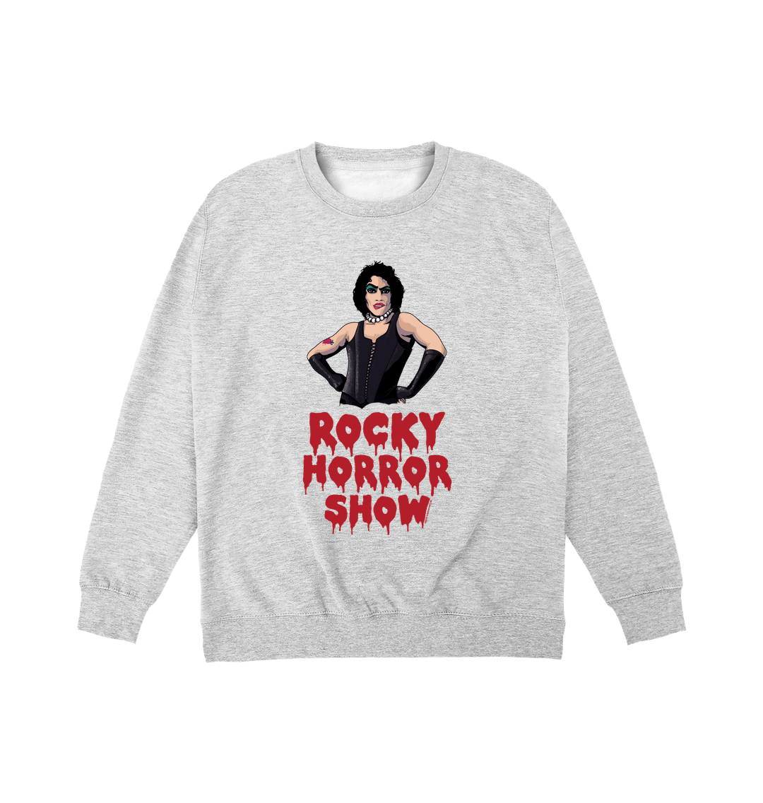 Rocky Horror Show Dr Frank N Furter Logo Pose Adult Sweatshirt-Rocky Horror Merch Store