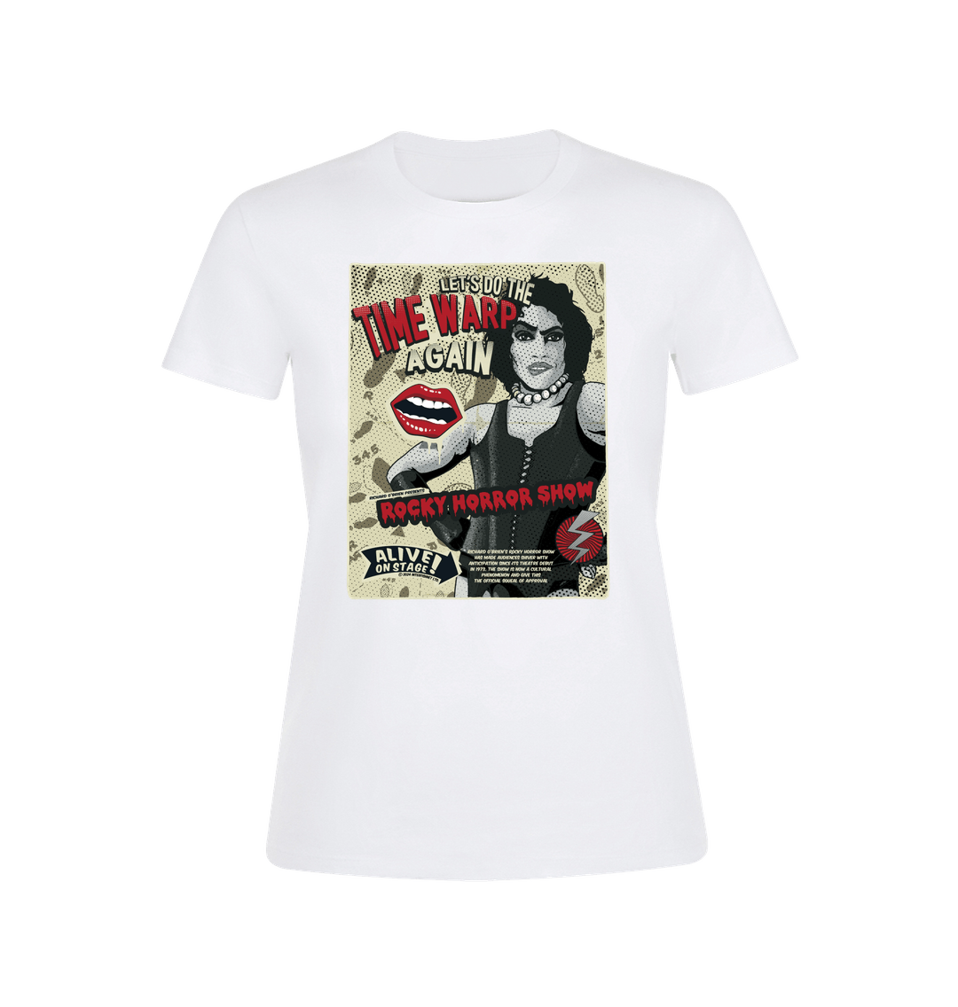 Rocky Horror Show Dr Frank N Furter Time Warp Alive On Stage Women's T-Shirt-Rocky Horror Merch Store