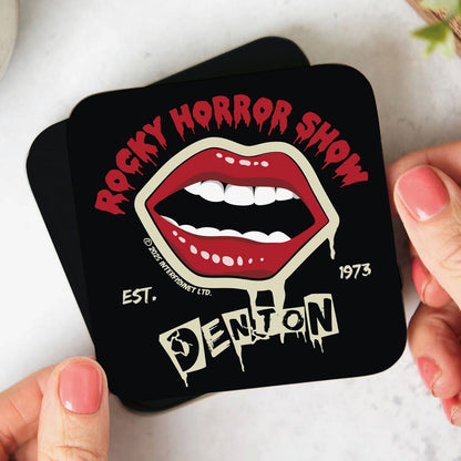 Rocky Horror Show Light Denton Est.1973 Wooden Single Coaster-Rocky Horror Merch Store