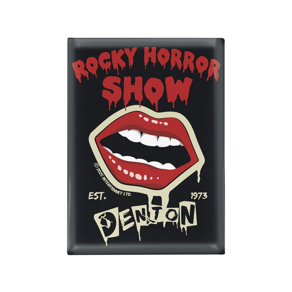 Rocky Horror Show Lips Denton Est.1973 Glass Fridge Magnet-Rocky Horror Merch Store