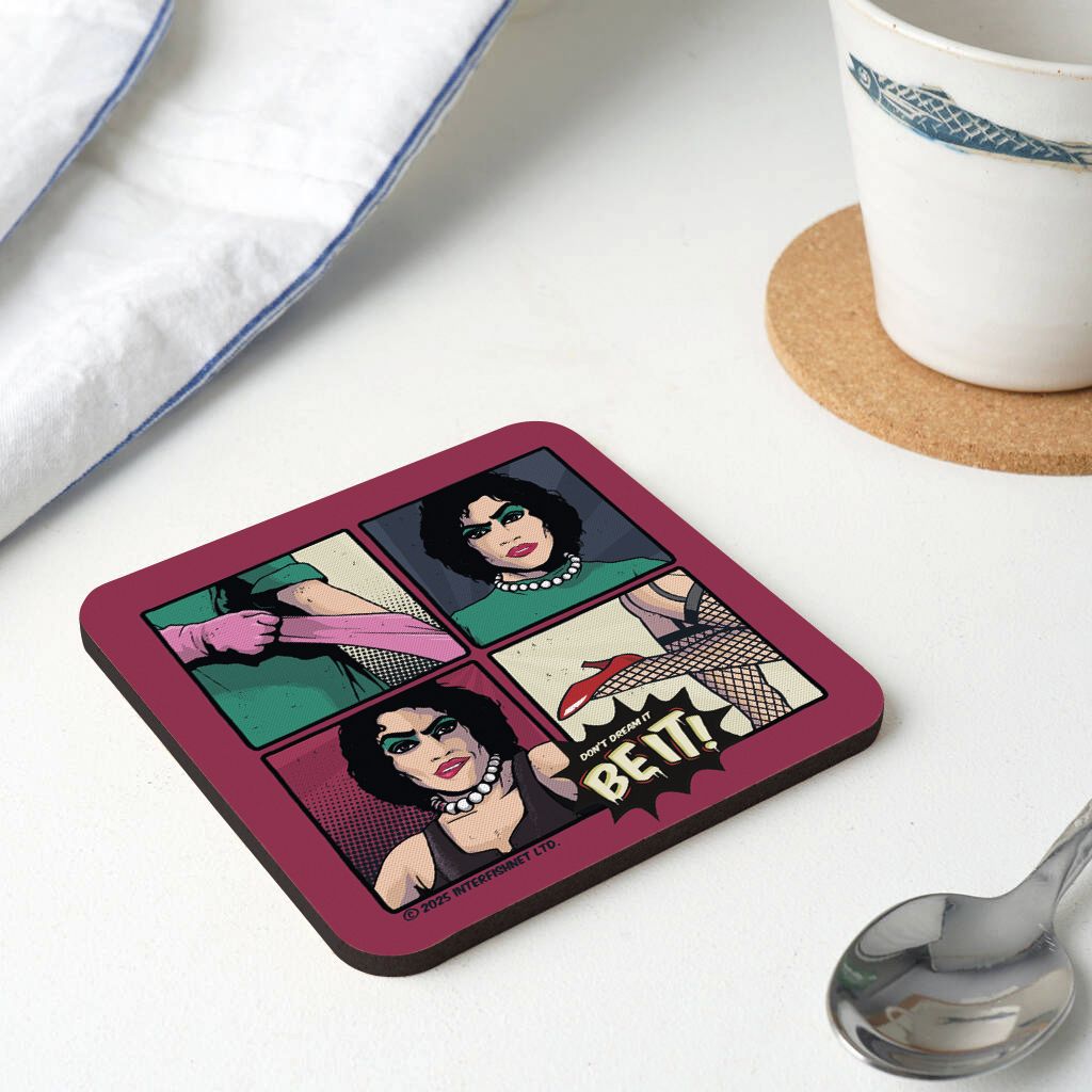 Rocky Horror Show Don't Dream Be It Pop Art Frank N Furter Wooden Single Coaster-Rocky Horror Merch Store