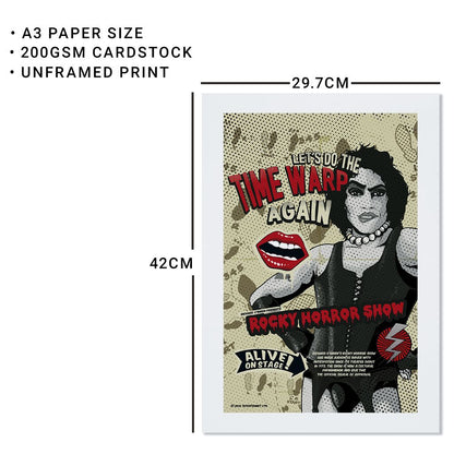 Rocky Horror Show Let's Do The Time Warp Again Dr Frank N Furter A3 Print-Rocky Horror Merch Store