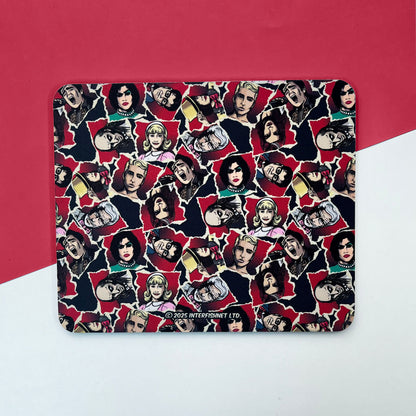 Rocky Horror Show Character Faces Pattern Mouse Pad-Rocky Horror Merch Store