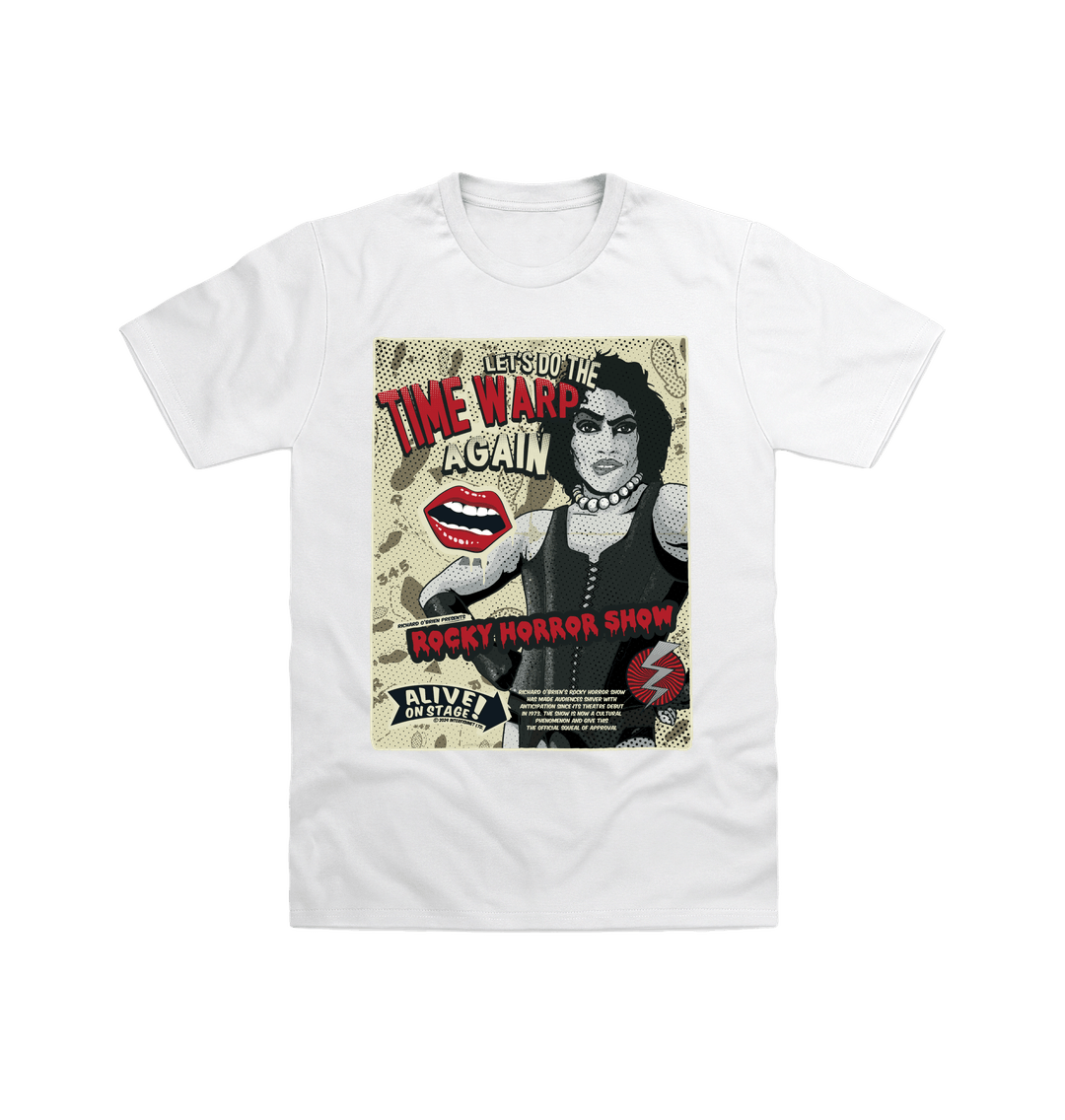 Rocky Horror Show Dr Frank N Furter Time Warp Alive On Stage Adult T-Shirt-Rocky Horror Merch Store