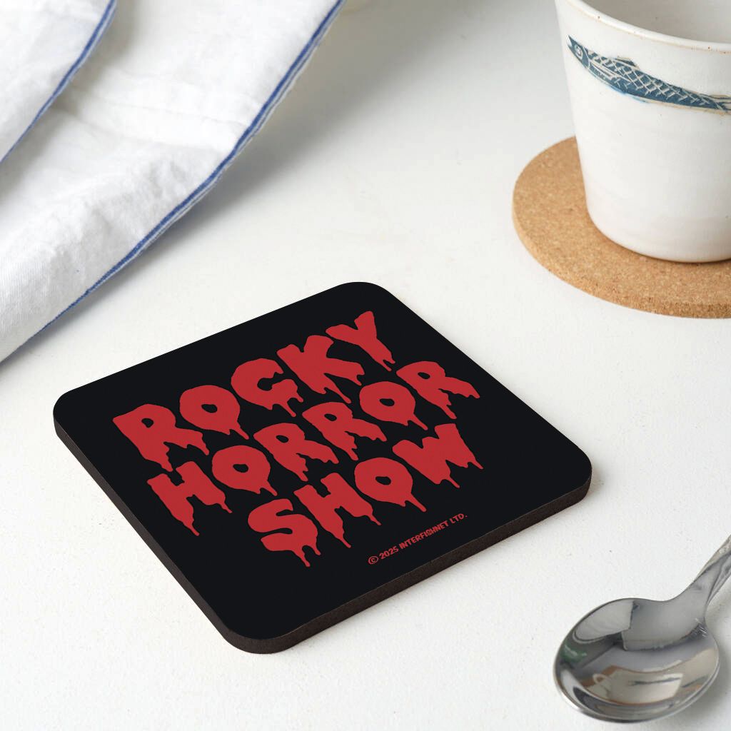 Rocky Horror Show Classic Text Logo Wooden Single Coaster-Rocky Horror Merch Store