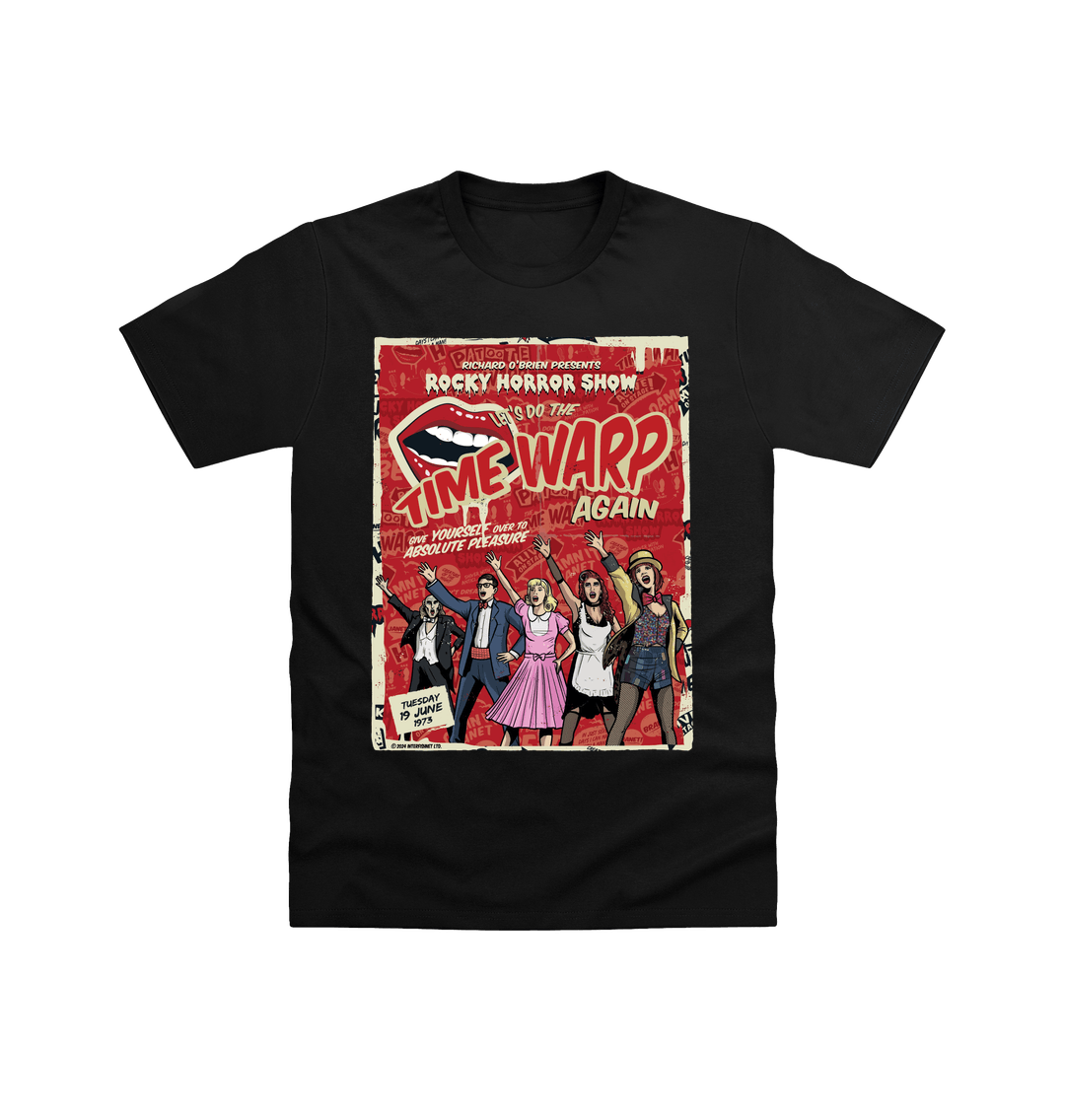 Rocky Horror Show Richard O'Brien Presents Time Warp Poster Adult T-Shirt-Rocky Horror Merch Store