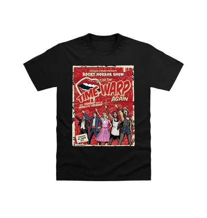 Rocky Horror Show Richard O'Brien Presents Time Warp Poster Adult T-Shirt-Rocky Horror Merch Store