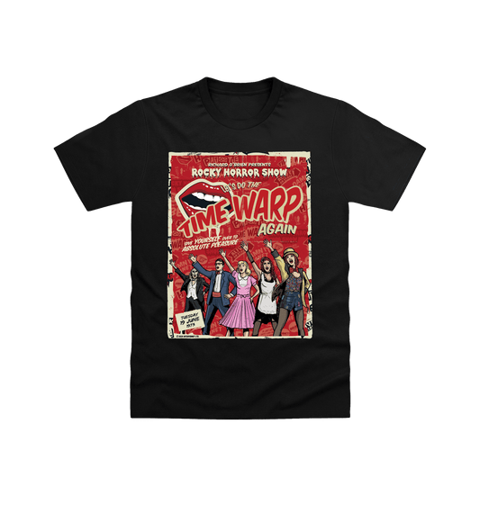 Rocky Horror Show Richard O'Brien Presents Time Warp Poster Adult T-Shirt-Rocky Horror Merch Store