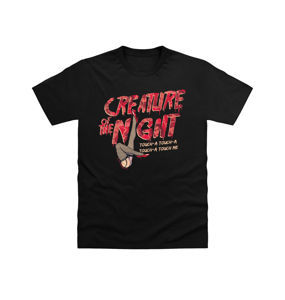 Rocky Horror Show Creature Of The Night Legs Touch-A Light Adult T-Shirt-Rocky Horror Merch Store