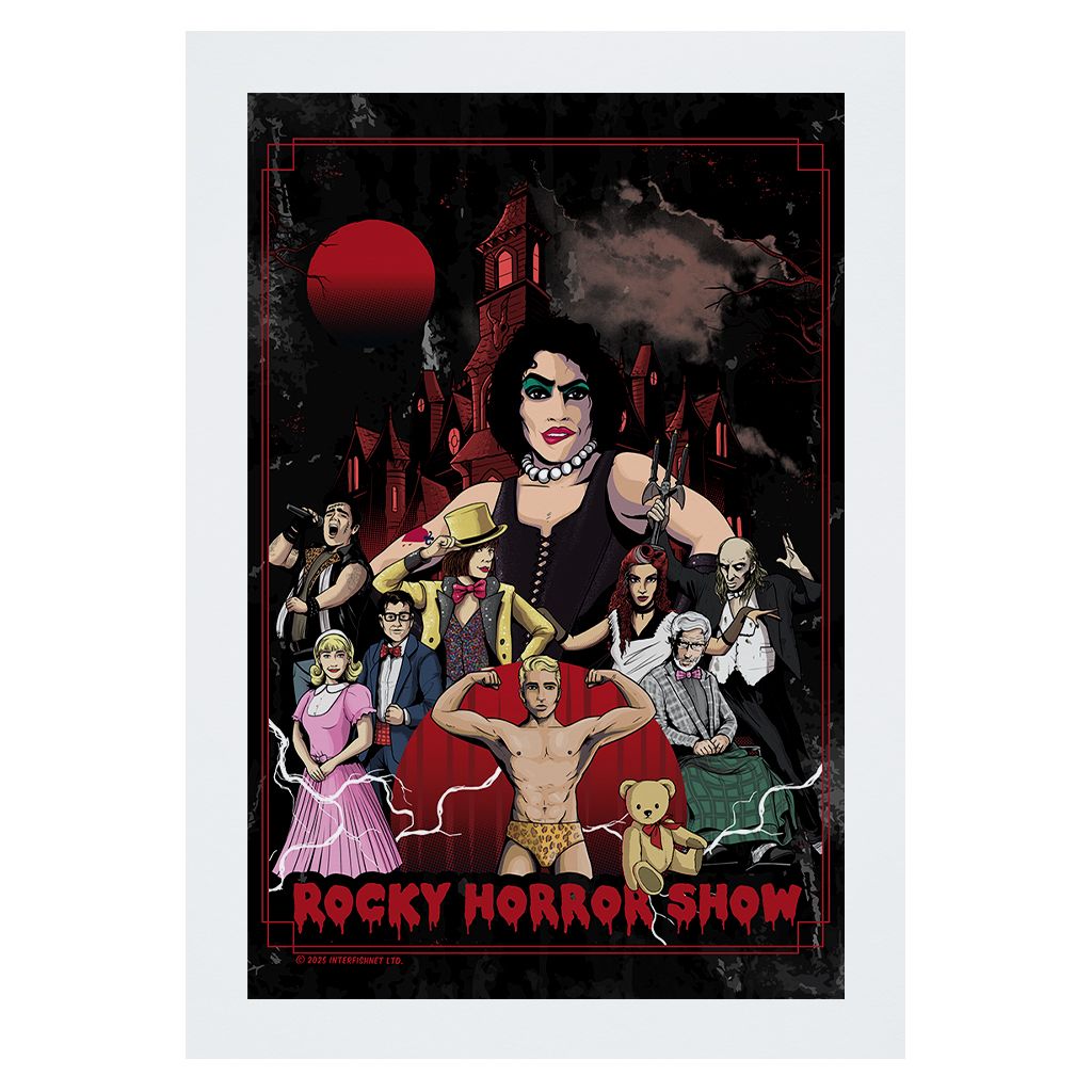 Rocky Horror Show Dr Frank N Furter & Co Castle Background A4 Print-Rocky Horror Merch Store