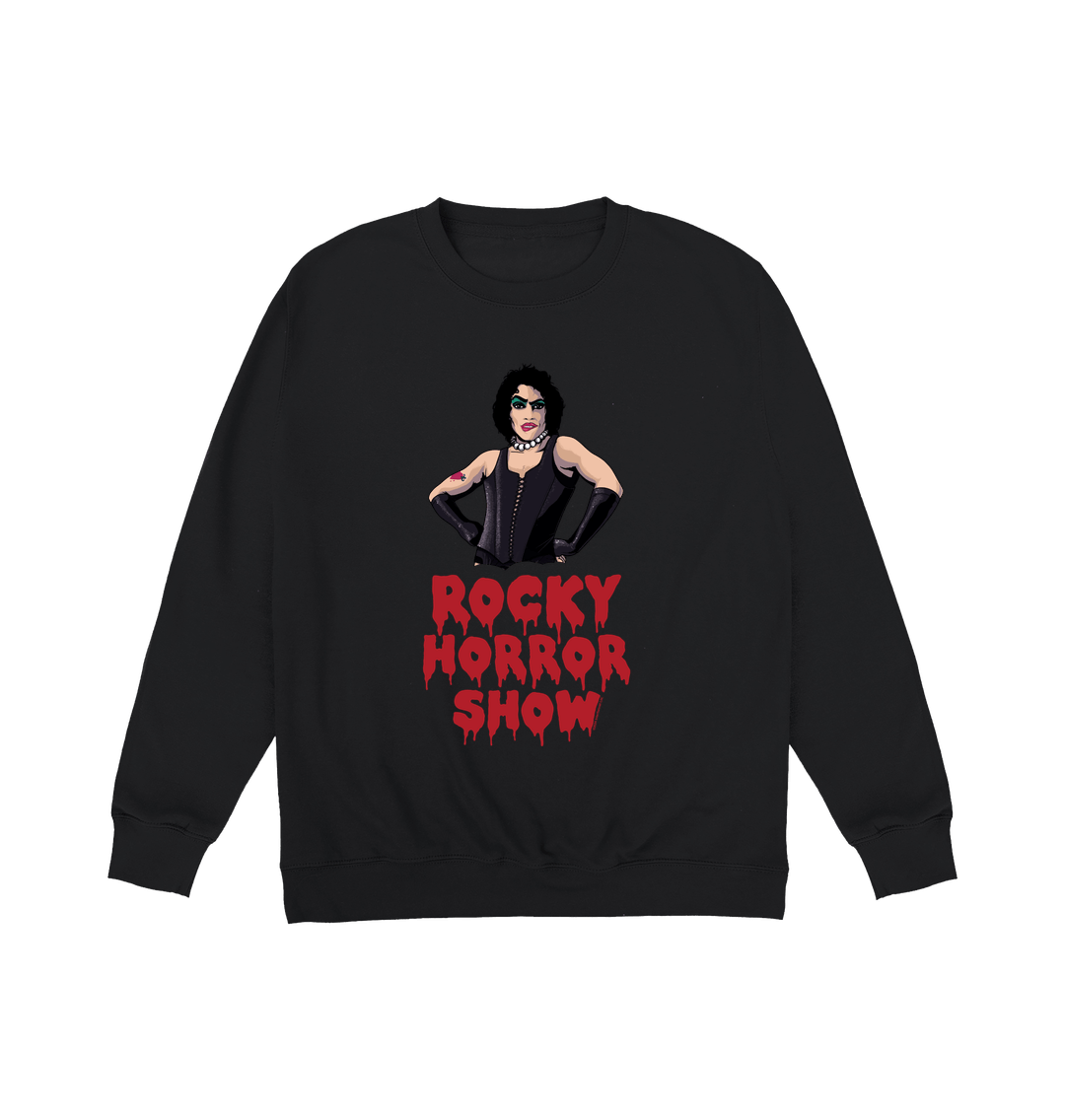 Rocky Horror Show Dr Frank N Furter Logo Pose Adult Sweatshirt-Rocky Horror Merch Store