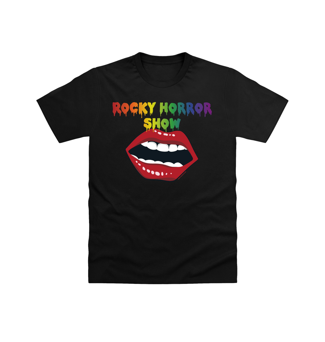 Rocky Horror Show Open Mouth Pride Logo Adult T-Shirt-Rocky Horror Merch Store